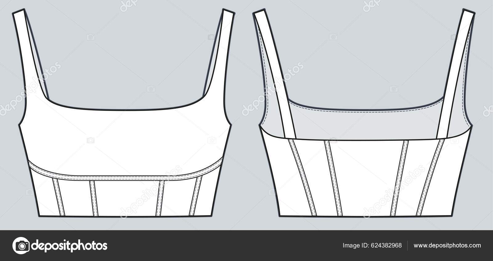 Technical sketch girl bra womens underwear top Vector Image