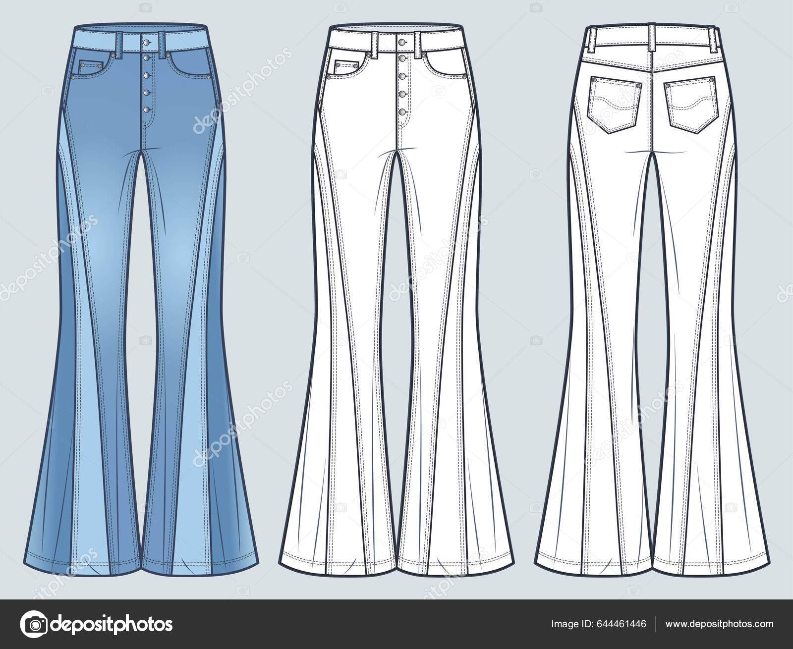 Slim Fit Leggings Pants Fashion Flat Sketch Vector Illustration