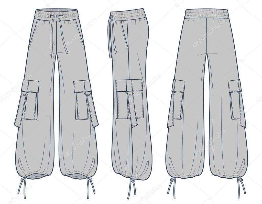 Pantalones Pierna Ancha Ilustracion Tecnica Moda Diseno Moda Cordon Gran Vector de stock por Lubava.gl gmail 655457918