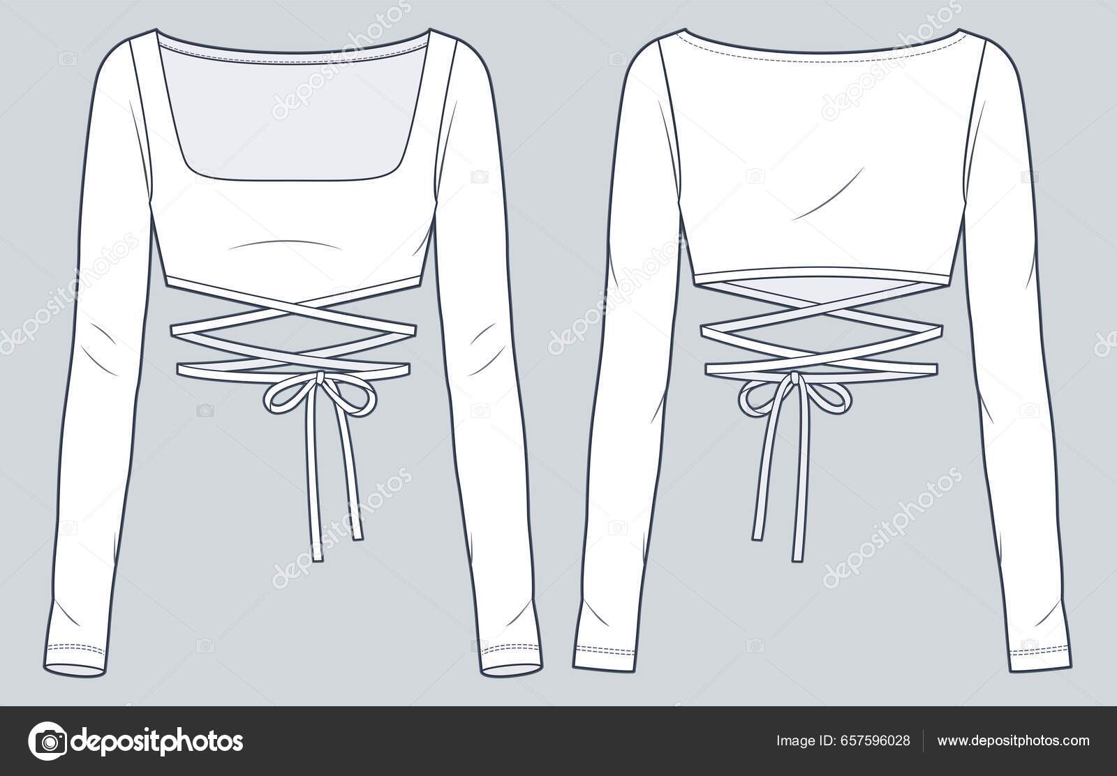 Raglan Long Sleeve T-shirt Fashion Flat Sketch, Fashion Template, Technical  Drawing, Vector CAD 
