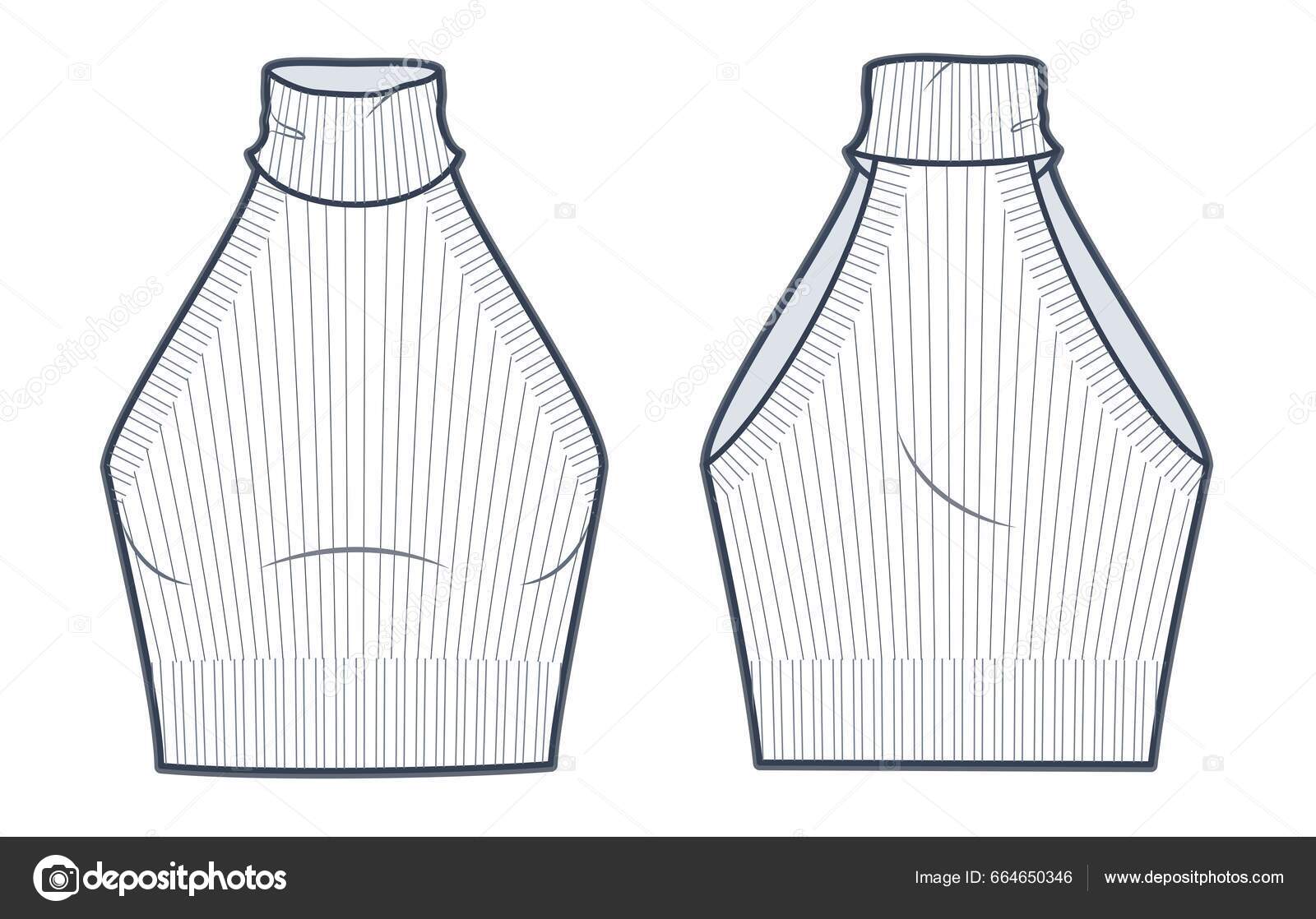 Ilustracion Moda Tecnica Top Punto Plantilla Dibujo Tecnico Plano Moda Vector de stock 664650346 de Lubava.gl gmail