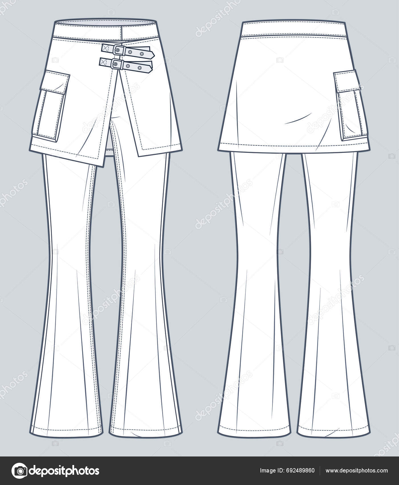 Flared skirt technical drawing hotsell