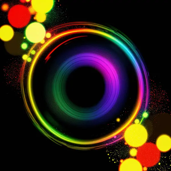 Abstract dark multicolored background with circles