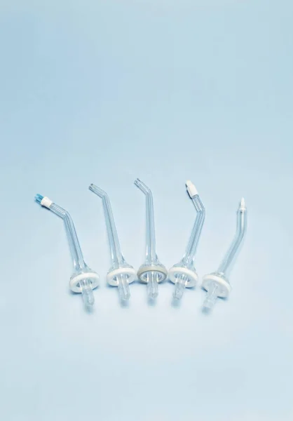 Paket Nozzle Tips Ditetapkan Untuk Iririgator Gigi Dengan Pembersih Gigi — Stok Foto
