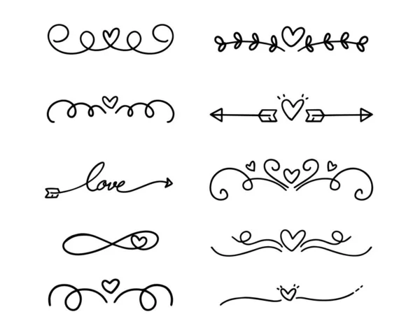 Liefde Valentijnsdag Elementen Objecten Voor Decoratie Vectorgrafisch Ontwerp Illustratie — Stockvector