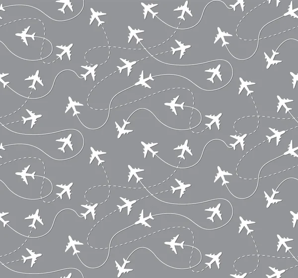 Avion Voyage Modèle Sans Couture Illustration Vectorielle — Image vectorielle