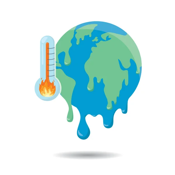 Globale Erwärmung Klimawandel Hitzeeinfluss Treibhauseffekt Vektorillustration Stockillustration