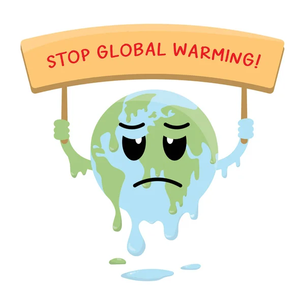 全球变暖 气候变化 过热天气影响 温室效应 矢量说明 免版税图库插图