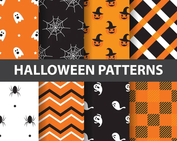 Happy Halloween Seamless Pattern Horror Ghost Funny Endless Texture Can Stock Vector