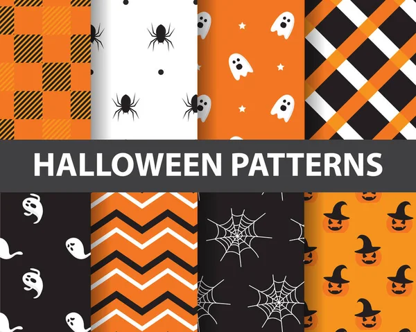 Happy Halloween Seamless Pattern Horror Ghost Funny Endless Texture Can Vector Graphics