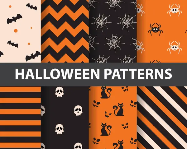 Feliz Patrón Sin Costuras Halloween Horror Fantasma Gracioso Textura Sin Vector De Stock