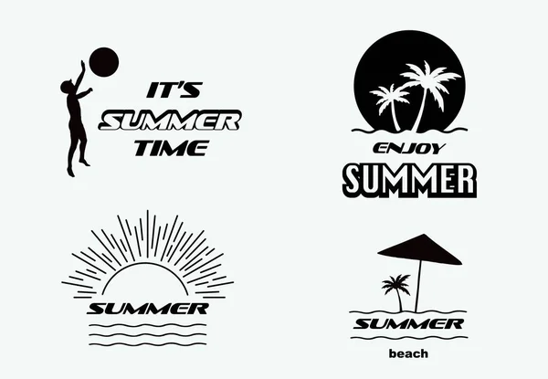 Letnia Typografia Słońcem Morzem Plażą Stylu Retro — Wektor stockowy