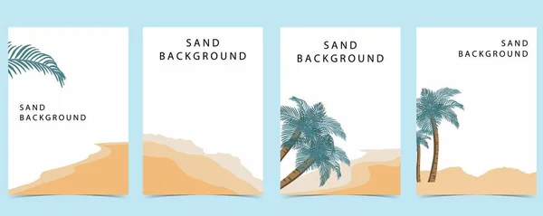 Cartão Postal Praia Com Sol Mar Céu Fundo Whte — Vetor de Stock