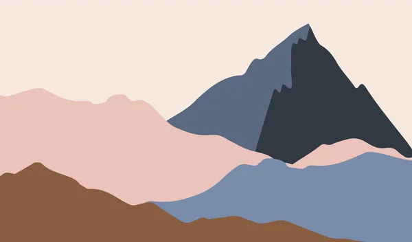 Nature Paysage Ensemble Fond Avec Montagne Lac Ciel Cette Utilisation — Image vectorielle