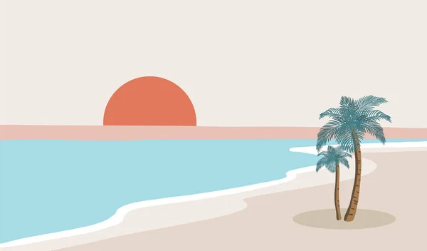 Sommer Hintergrund Mit Meer Und Strand Vector Sommer Banner — Stockvektor