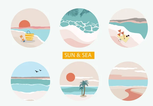 海とビーチと夏の背景 ベクトル夏のバナー — ストックベクタ