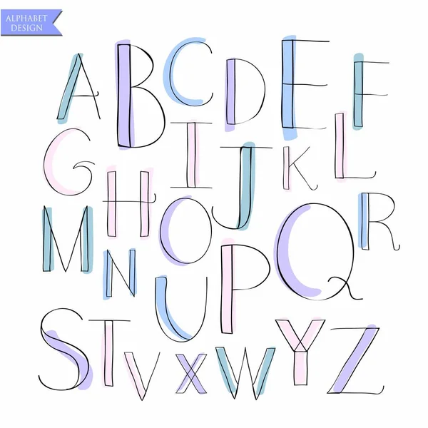 Blaue Farbe Alphabet Buchstabe Großbuchstaben Grafikschrift — Stockfoto