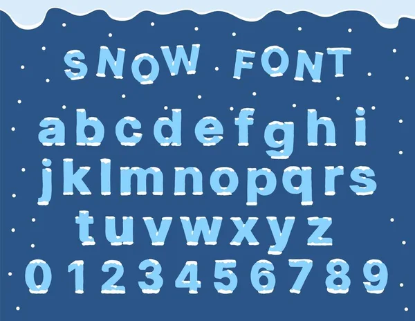 Neve Inverno Alfabeto Letter Lowercase Gráfico Fonte — Vetor de Stock