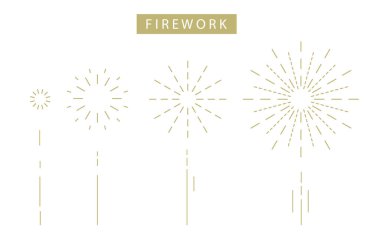 hareketli grafik havai fişek. Grafik tasarımı için düzenlenebilir vektör çizimi