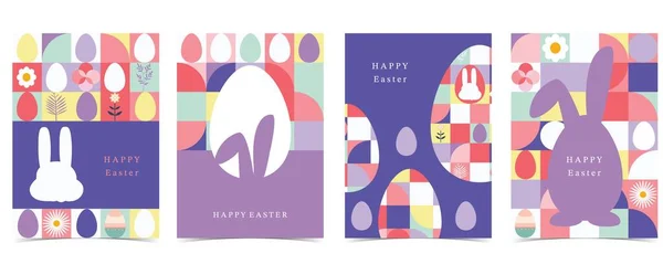 Easter Day Background Vertical Design Geometric Style — Stock Vector