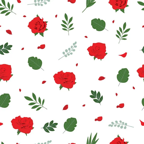 Квадратный Узор Красной Розы День Святого Валентина — стоковый вектор