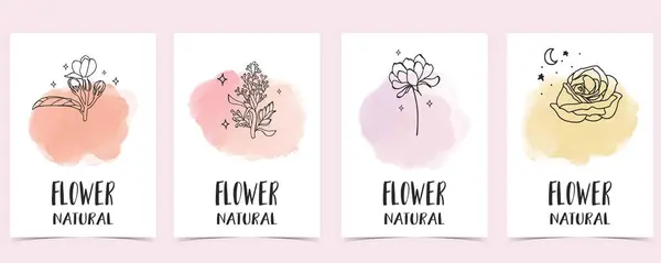 Blumenhintergrund Mit Jasmin Lavendel Rosen Illustrationsvektor Für Seitendesign — Stockvektor