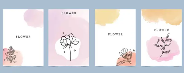 Φόντο Λουλούδι Λεβάντα Μανόλια Jasmine Illustration Διάνυσμα Για Σχεδιασμό Σελίδας Royalty Free Εικονογραφήσεις Αρχείου