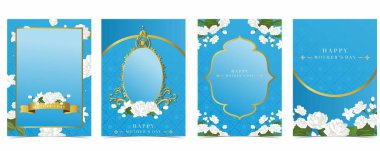 Anneler Günü Mavi Davetiyesi. Yasemin ile dikey tasarım.