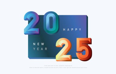 2025 mutlu yıl yatay tasarım için 3D gradyan ile