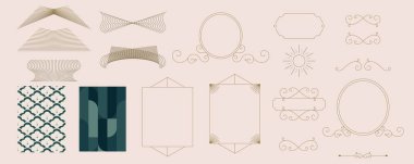 Klasik deco çerçeve ve kenar. Soyut dekorasyon ögesi nesnesi