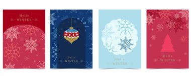 Yatay tasarım için kar tanecikli mavi kış afişi arkaplanı