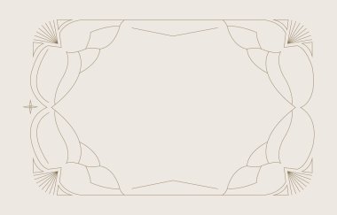 Klasik deco çerçeve afişi. Yatay tasarım için soyut dekorasyon şablonu