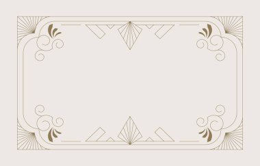 Klasik deco çerçeve afişi. Yatay tasarım için soyut dekorasyon şablonu