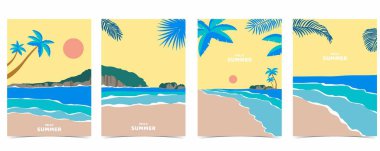 Sahilli yaz manzarası ve dikey tasarım için kum