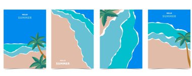 Sahilli yaz manzarası ve dikey tasarım için kum