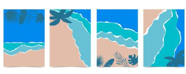 Sahilli yaz manzarası ve dikey tasarım için kum