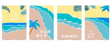 Sahilli yaz manzarası ve dikey tasarım için kum