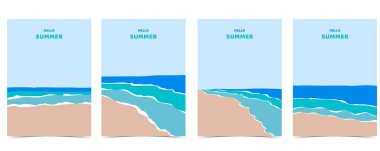 Sahilli yaz manzarası ve dikey tasarım için kum