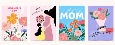 Pembe anneler günü arka planı karanfilli.