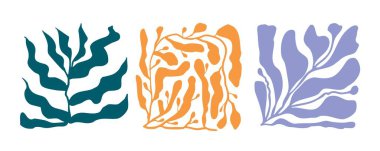 Matisse naif stilinde dalgalı, harika çiçek ögesi nesnesi