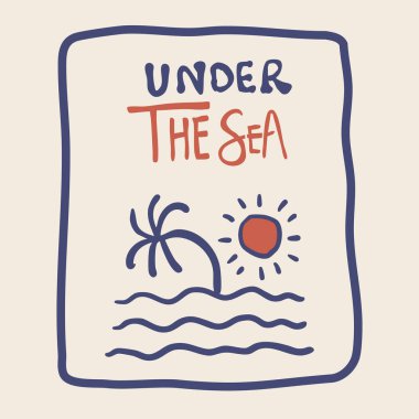 Hindistan cevizi ağacı, güneş, deniz ile yaz arkaplanı