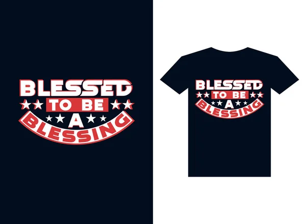 Blessed Blessing Shirt Logo Design Template Slogan Club Typography Vector — Stock Vector