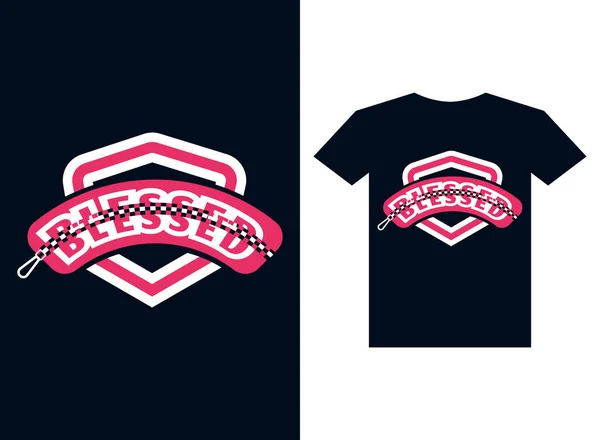Blessed Logotype Shirt Design Template Design — Stock Vector