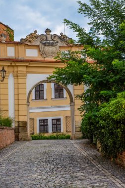 Eski Mikulov kasabası, Czech Cumhuriyeti. Güzel bir yaz günü.