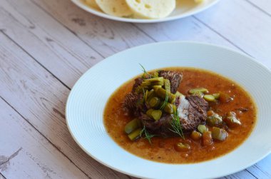 Patatesli sığır güveci, havuç, yeşil fasulye