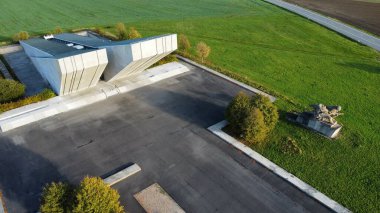 view of the Second World War Memorial and Ostrava Opava Operation, Hrabyne, Czech Opava, Silesia, 4K video, panoramic view clipart