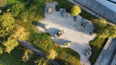 view of the Second World War Memorial and Ostrava Opava Operation, Hrabyne, Czech Opava, Silesia, 4K video, panoramic view clipart