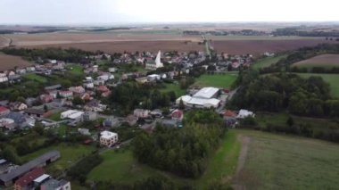 Köyün manzarası, Hnevosice, Czech, Silesia, Opava,