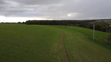 Sonbahar mevsiminde ağaçlarla birlikte kırsal alan manzarası