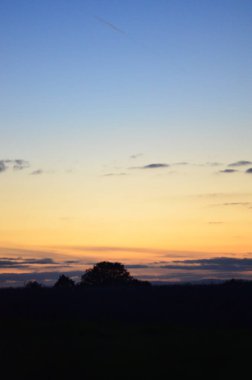 Kırsalda gün batımı, Czech, Silesia, Opava